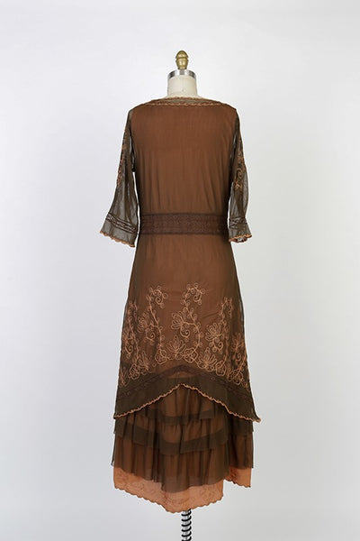 Titanic Tea Party Dress in Terracotta by Nataya