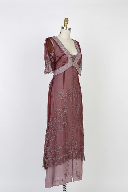 New Vintage Titanic Tea Party Dress in Garnet by Nataya