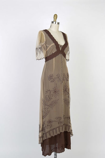 New Vintage Titanic Tea Party Dress in Milk Coffee by Nataya