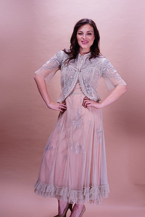 Ballerina Tea Party Dress in Antique Pink by Nataya
