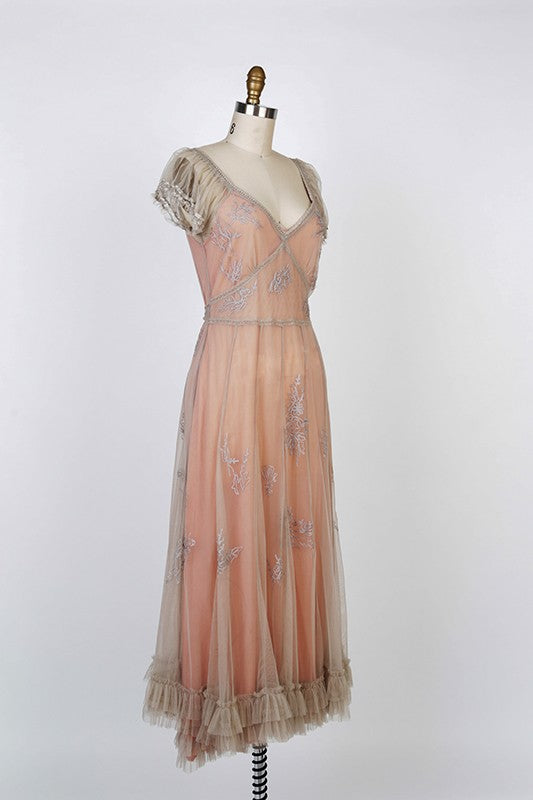 Ballerina Tea Party Dress in Antique Pink by Nataya
