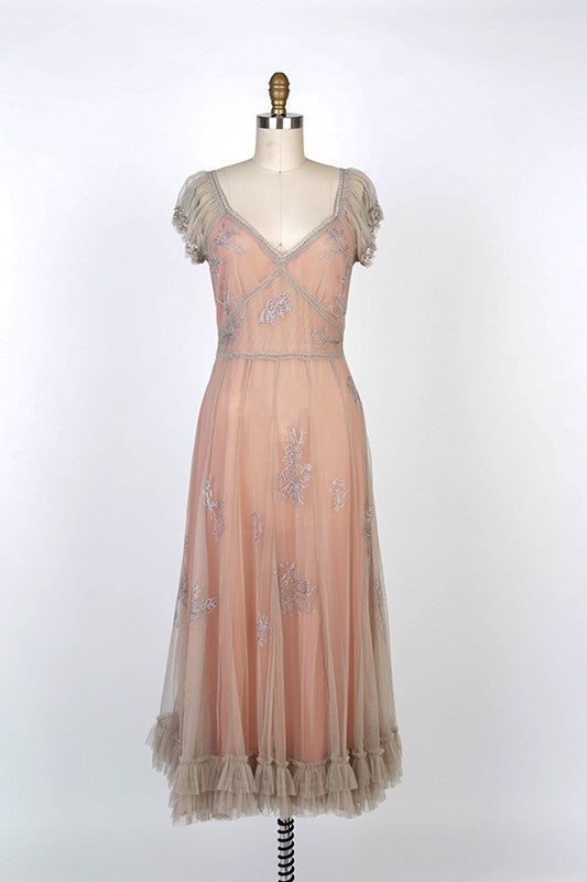 Ballerina Tea Party Dress in Antique Pink by Nataya