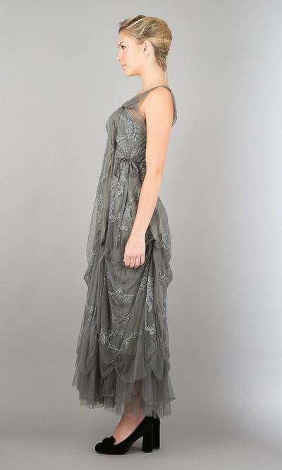 Romantic Pompadour Party Gown in Ash by Nataya