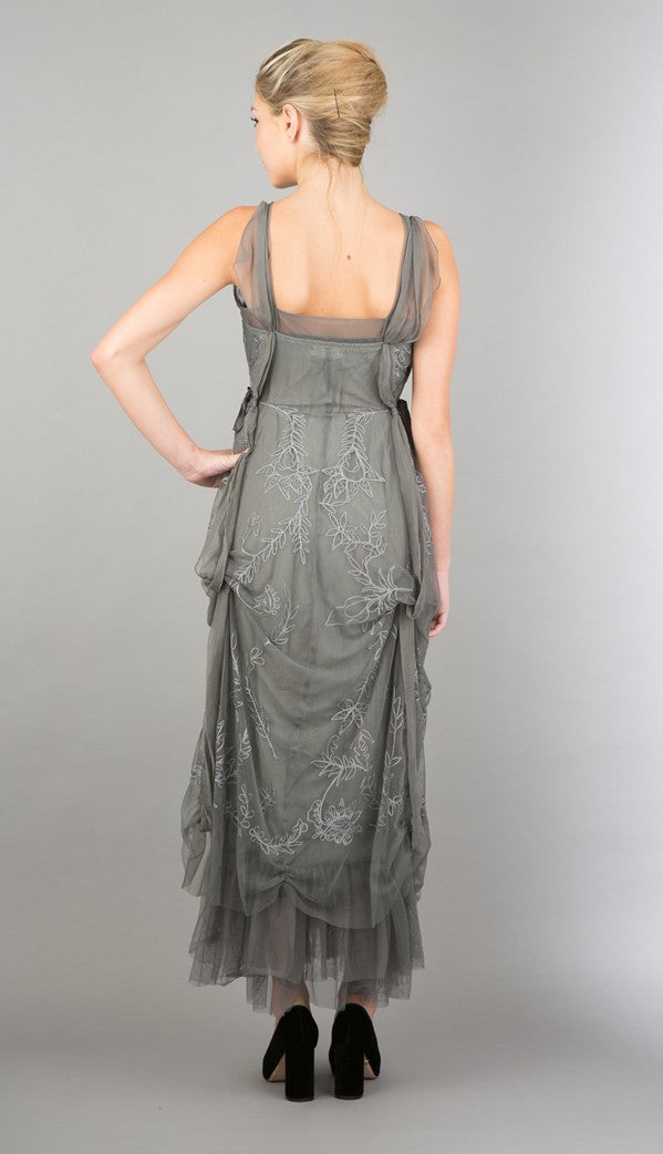 Romantic Pompadour Party Gown in Ash by Nataya