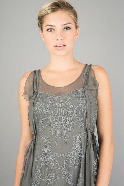 Romantic Pompadour Party Gown in Ash by Nataya