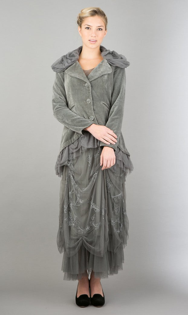 Romantic Pompadour Party Gown in Ash by Nataya