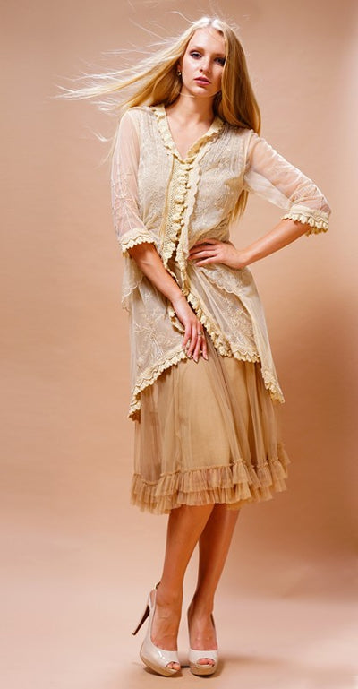 Romantic Embroidered Jacket in Butter by Nataya
