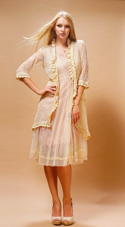Romantic Embroidered Jacket in Butter by Nataya