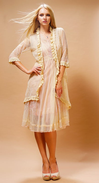 Romantic Embroidered Jacket in Butter by Nataya