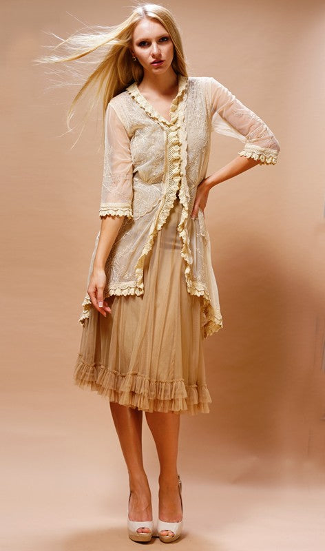 Romantic Embroidered Jacket in Butter by Nataya