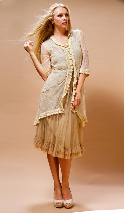 Romantic Embroidered Jacket in Butter by Nataya