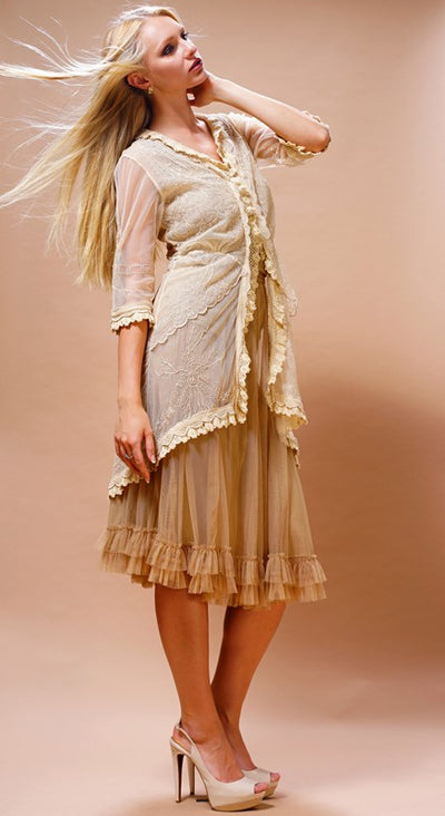 Romantic Embroidered Jacket in Butter by Nataya