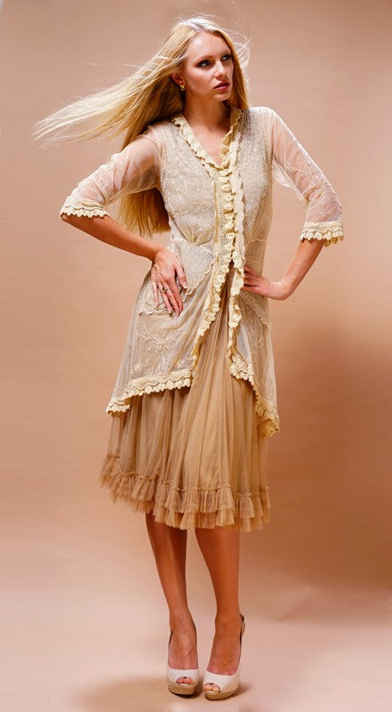 Romantic Embroidered Jacket in Butter by Nataya