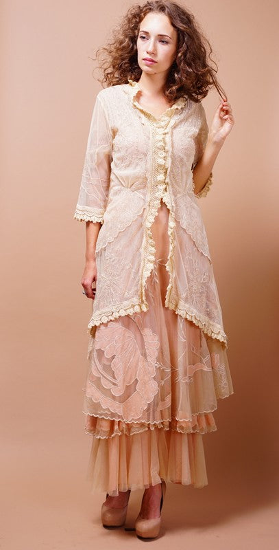 Romantic Embroidered Jacket in Butter by Nataya