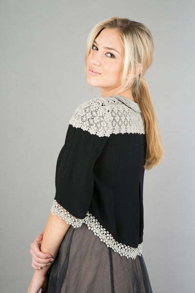 Embroidered Vintage Jacket in Black Fog by Nataya