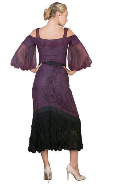 Off-Shoulder Vintage Style Party Dress in Purple by Nataya