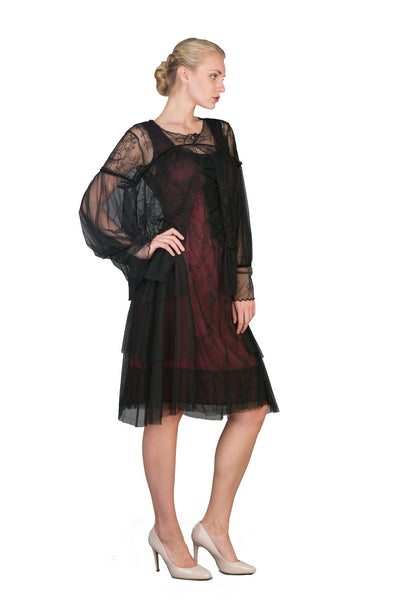 Vintage Inspired Embroidered Buttoned Jacket in Black by Nataya