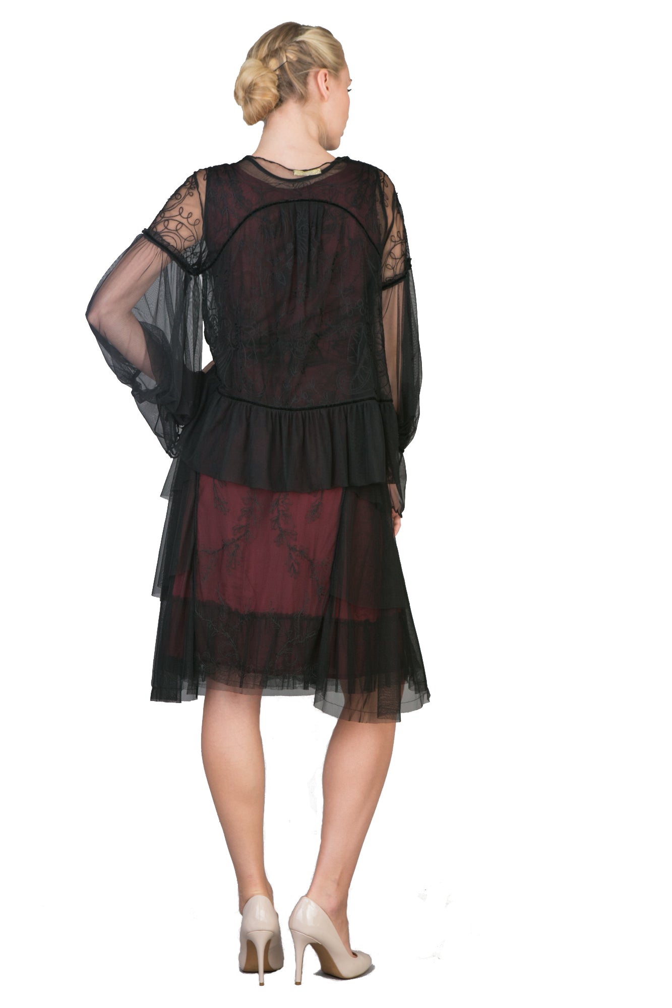 Vintage Inspired Embroidered Buttoned Jacket in Black by Nataya