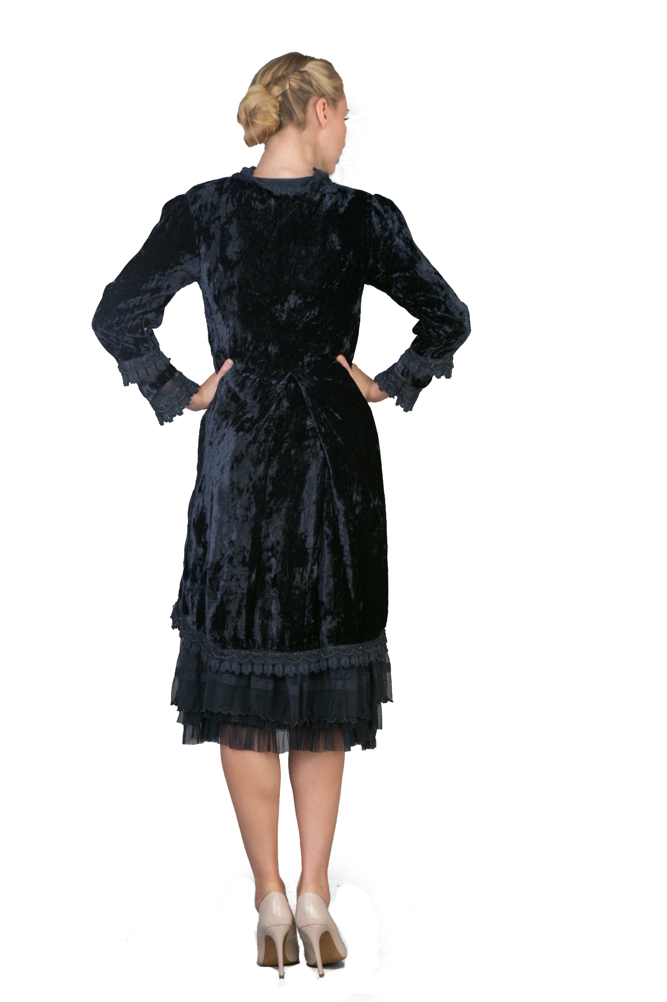 Velvet Empire Waist Jacket in Navy by Nataya