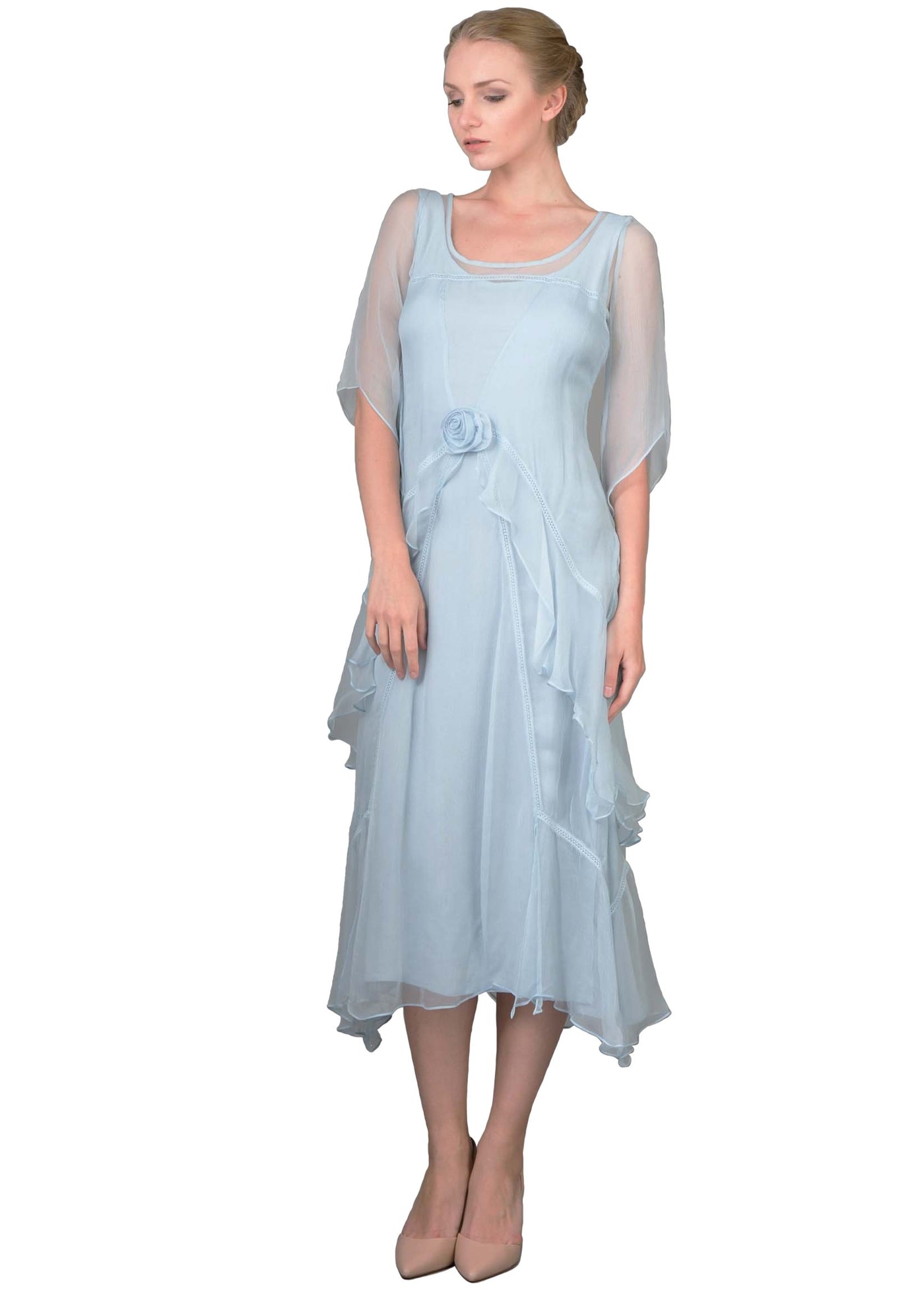 Layered Nataya Dress AL-10709 in Blue
