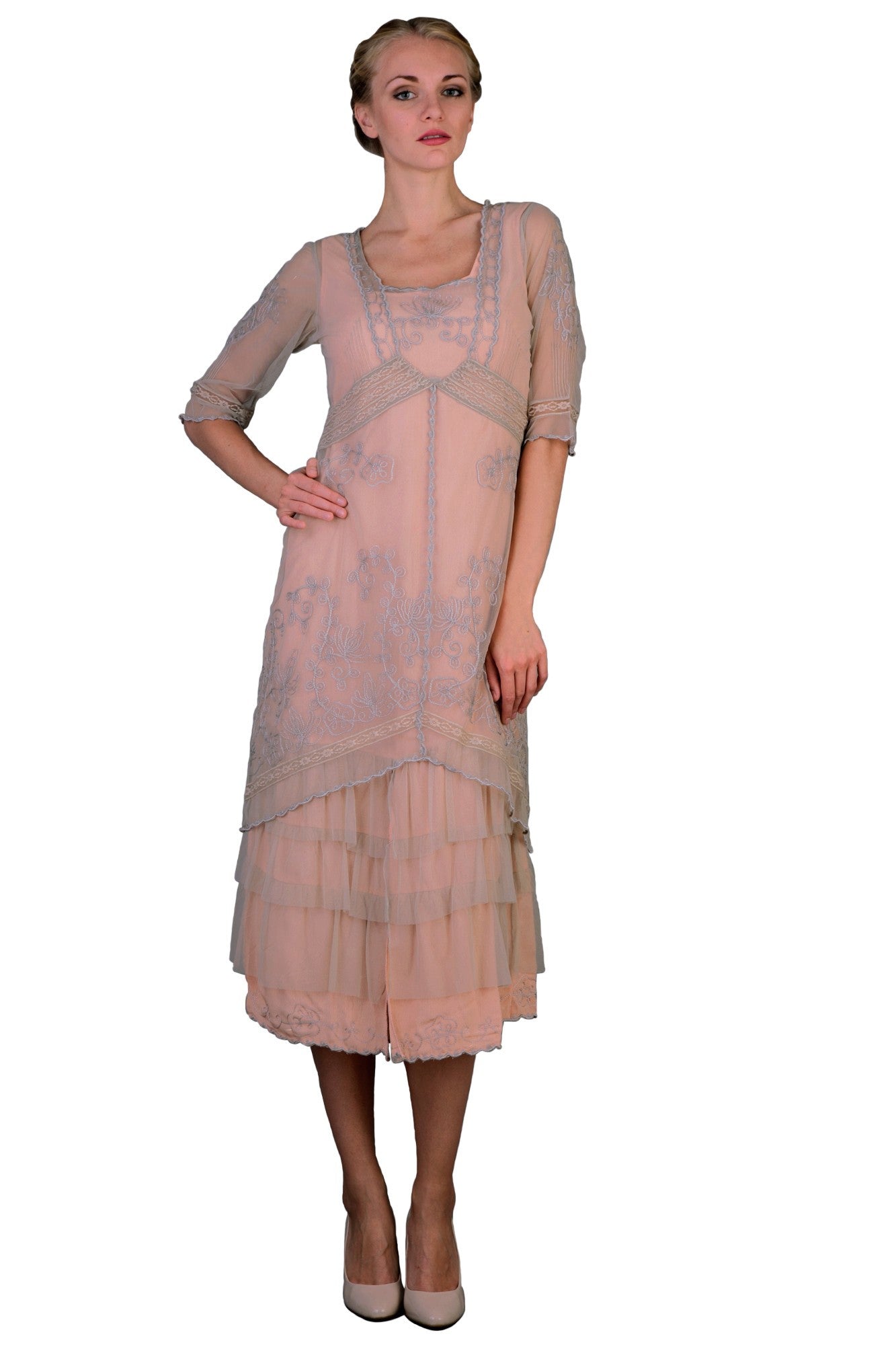 Titanic Tea Party Dress in Antique Pink by Nataya