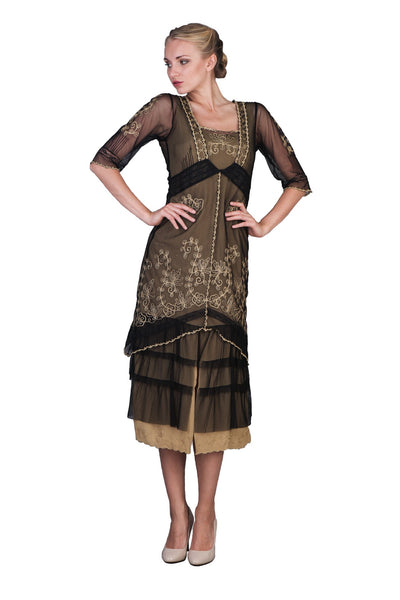 Titanic Tea Party Dress in Black Gold by Nataya
