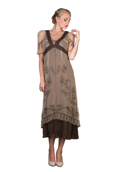 New Vintage Titanic Tea Party Dress in Milk Coffee by Nataya