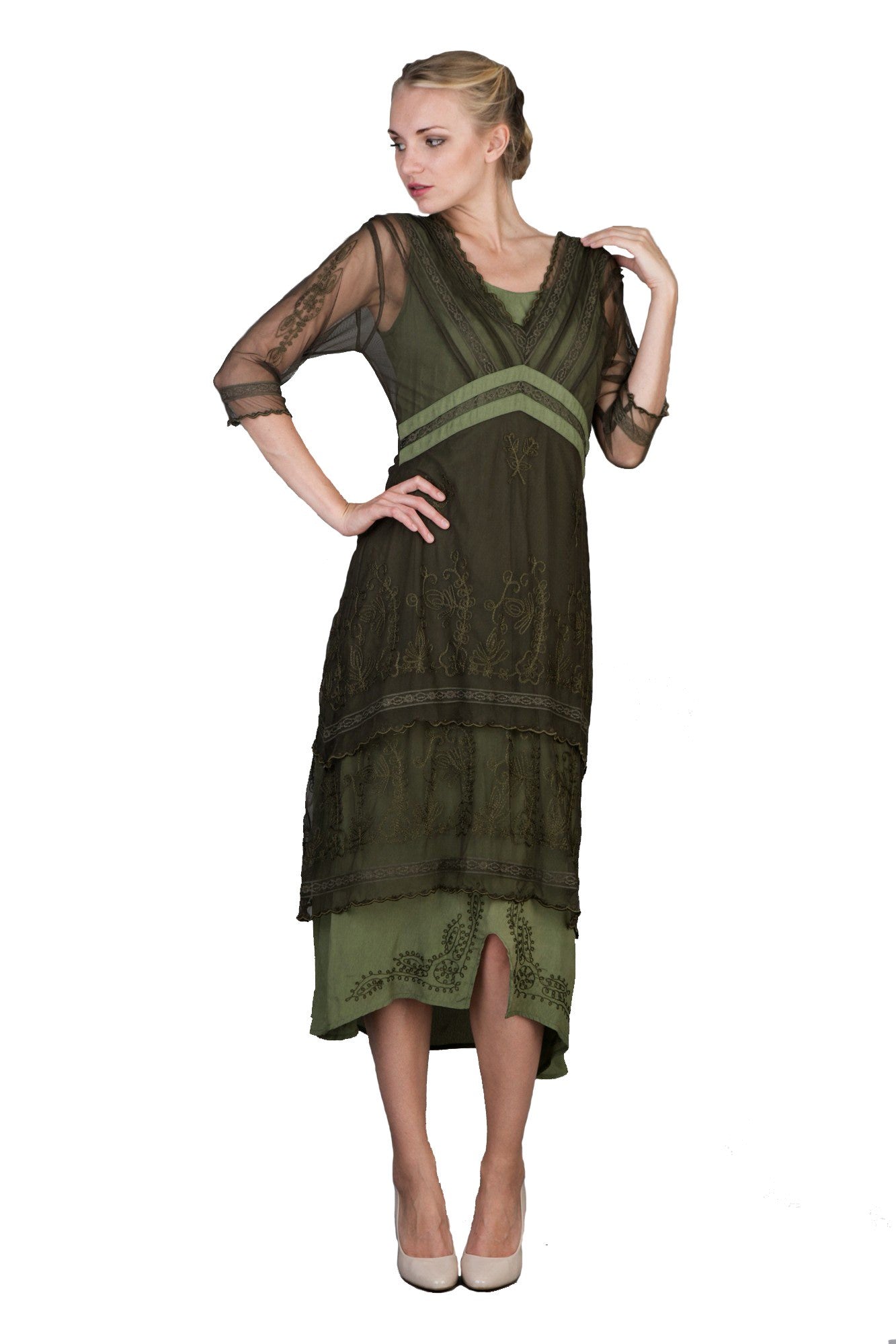 Vintage Titanic Tea Party Dress in Emerald by Nataya