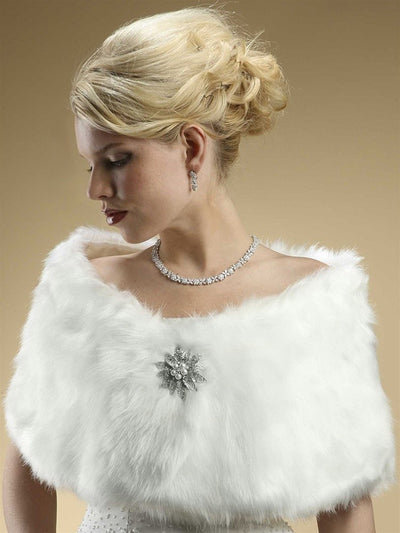 Faux Fur Bridal Wrap with Pure White Fox