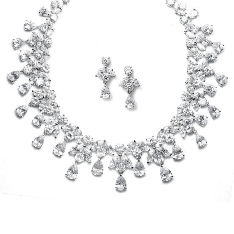 Spectacular Hollywood Cubic Zirconia Statement Bridal Neck Set