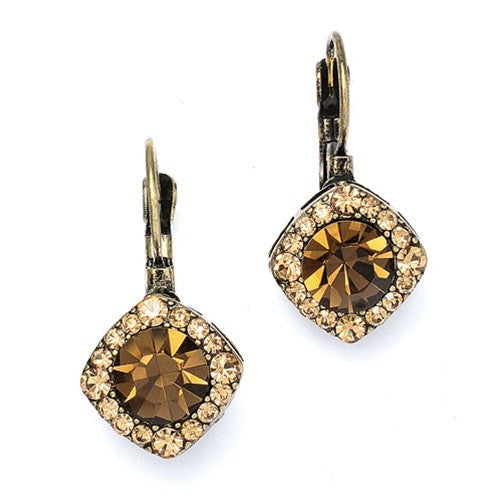 Tailored Brown Crystal Drop Earrings