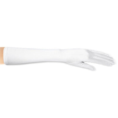 Below Elbow Wedding Gloves in Shiny Satin