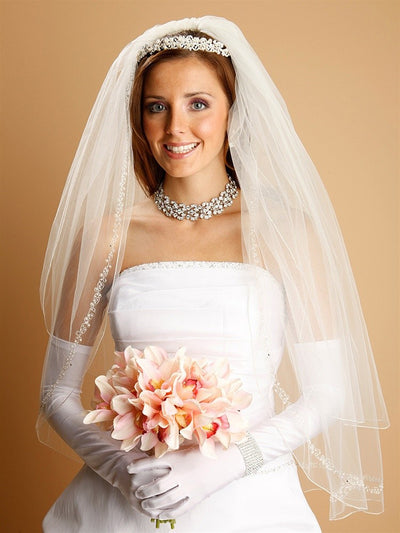Above Elbow Gloves in Shiny Satin for Brides and Second Time Brides