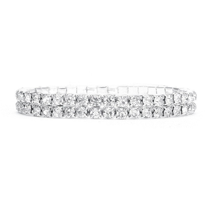 2-Row Stretch Rhinestone Bracelet