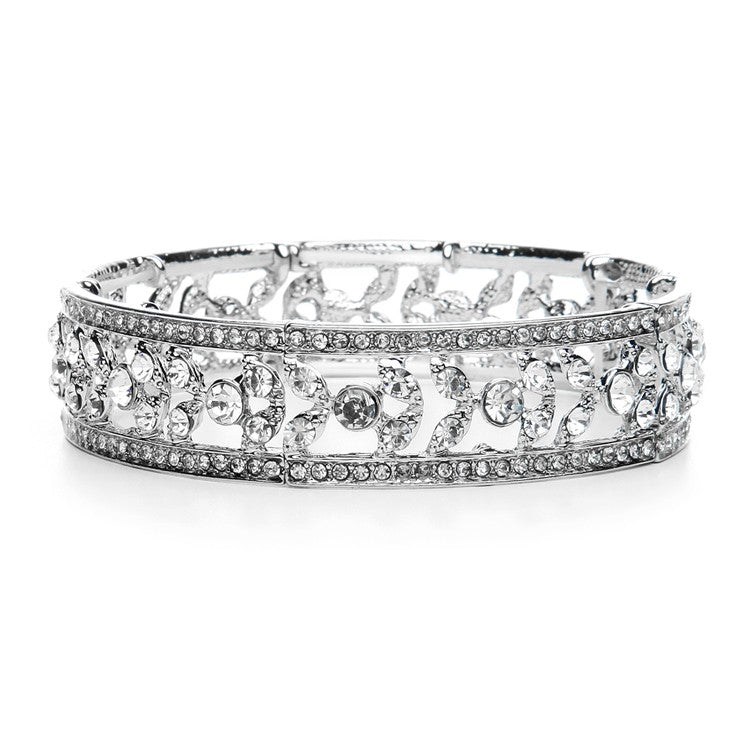 Etched Crystal Vintage Stretch Bracelet