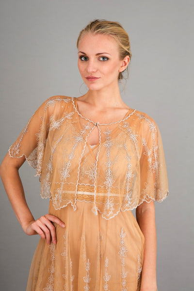 Vintage Inspired Embroidered Jacket in Gold by Nataya