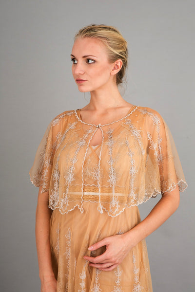 Vintage Inspired Embroidered Jacket in Gold by Nataya