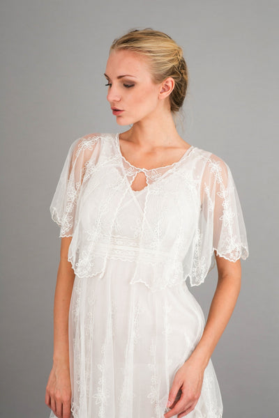 Vintage Inspired Embroidered Jacket in Ivory by Nataya