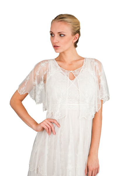 Vintage Inspired Embroidered Jacket in Ivory by Nataya