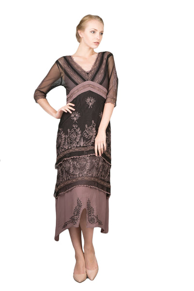 5901 Vintage Titanic Dress in Black/Coco