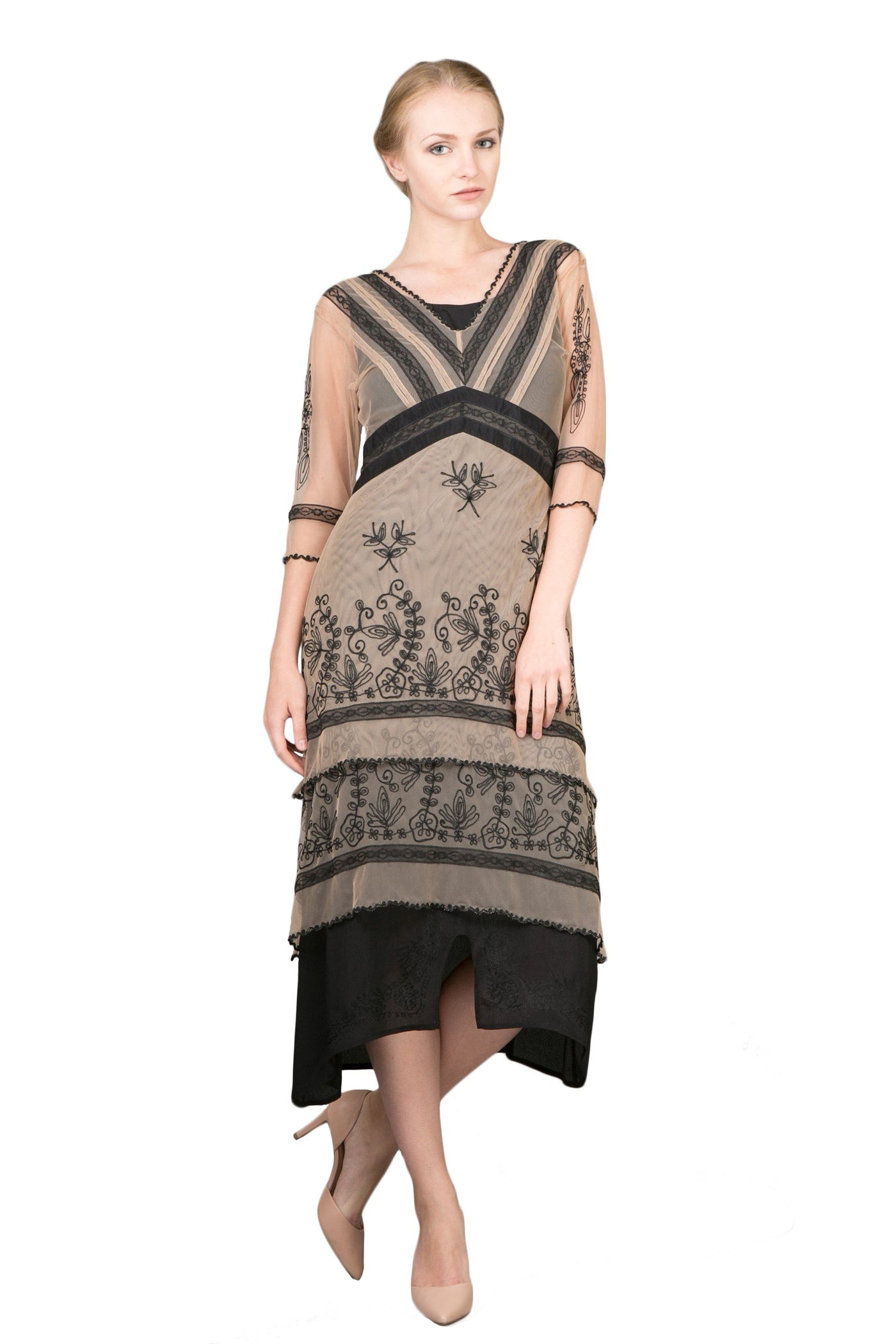 5901 Vintage Titanic Dress in Blush