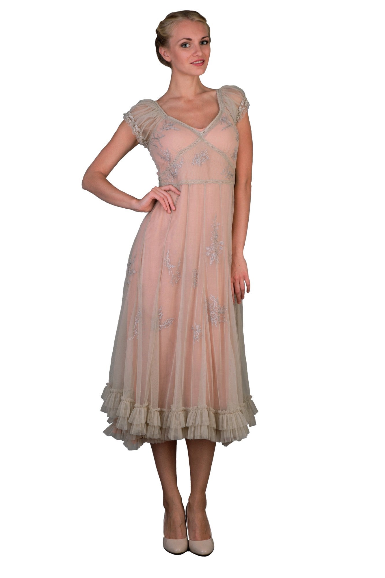 Ballerina Tea Party Dress in Antique Pink by Nataya