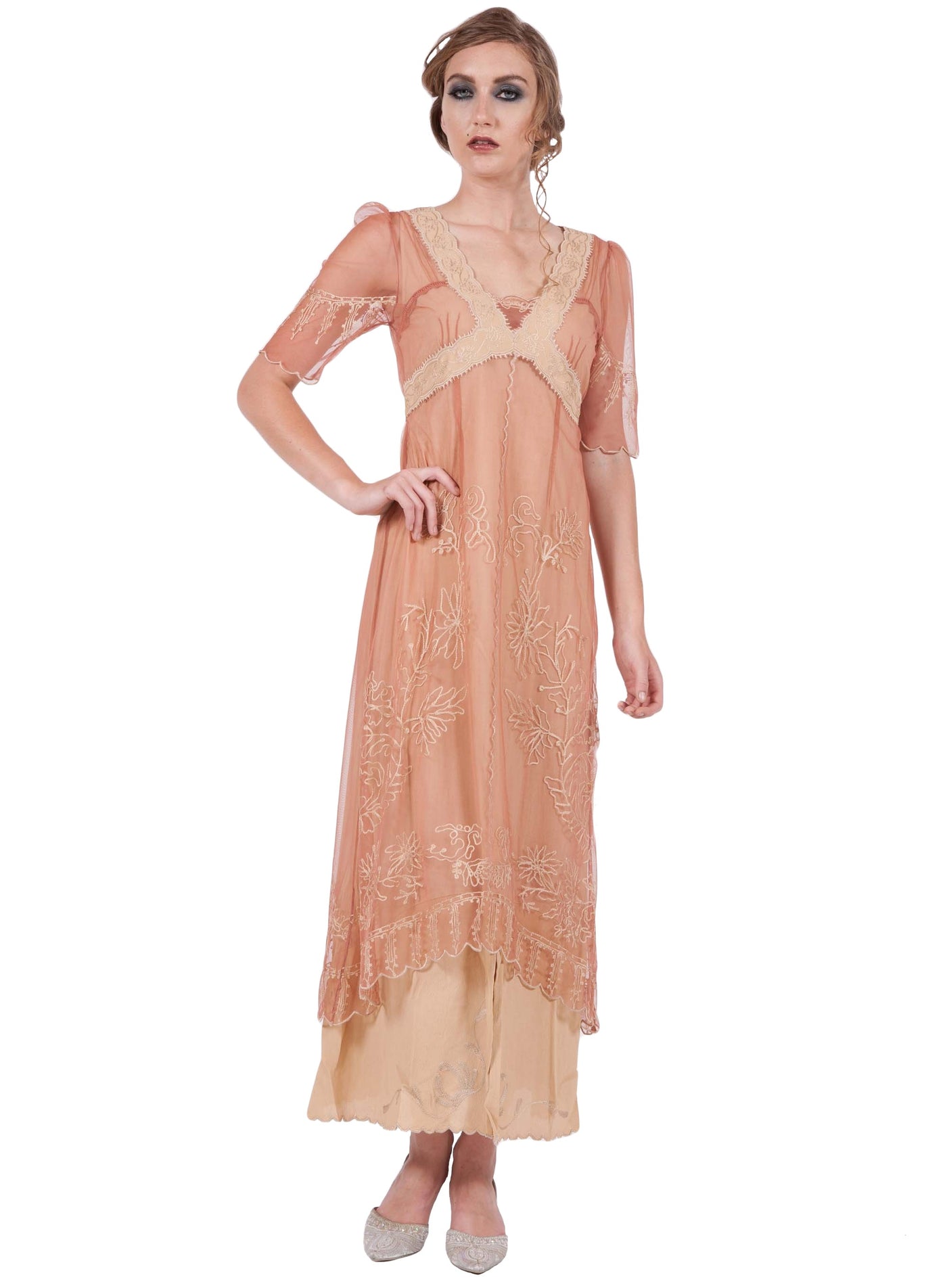 40007 New Vintage Titanic Dress in Rose/Gold