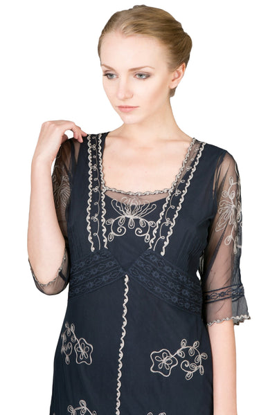 AL-2101 Titanic Tea Length Dress in Sapphire