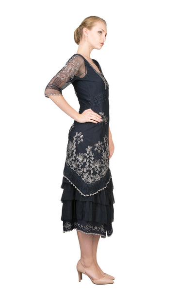 AL-2101 Titanic Tea Length Dress in Sapphire