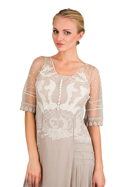 Vintage Inspired Tulip Gown in Antique by Nataya