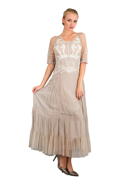 Vintage Inspired Tulip Gown in Antique by Nataya