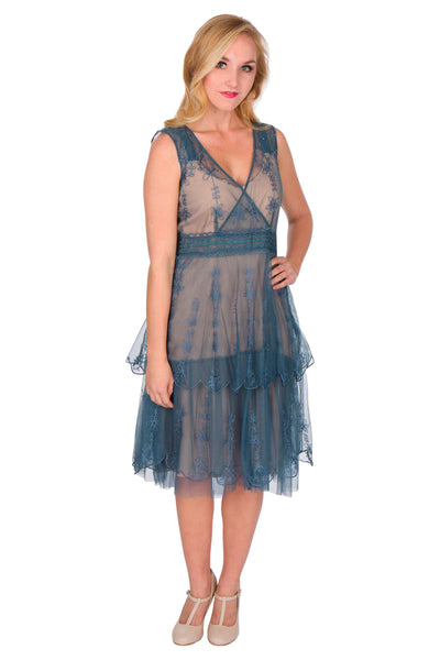 Age of Love Gianna AL-235 Vintage Style Party Dress in Sapphire by Nataya