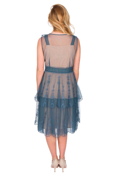 Age of Love Gianna AL-235 Vintage Style Party Dress in Sapphire by Nataya