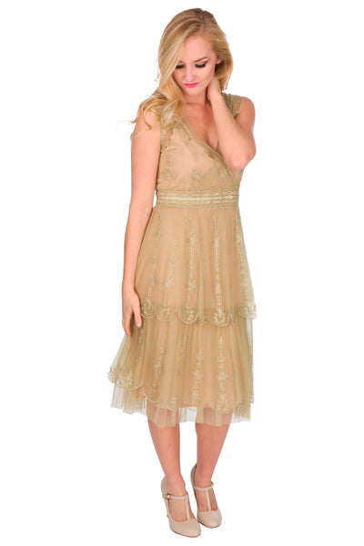 Gianna Vintage Style Party Dress in Sage by Nataya